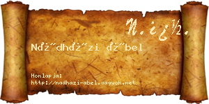 Nádházi Ábel névjegykártya
